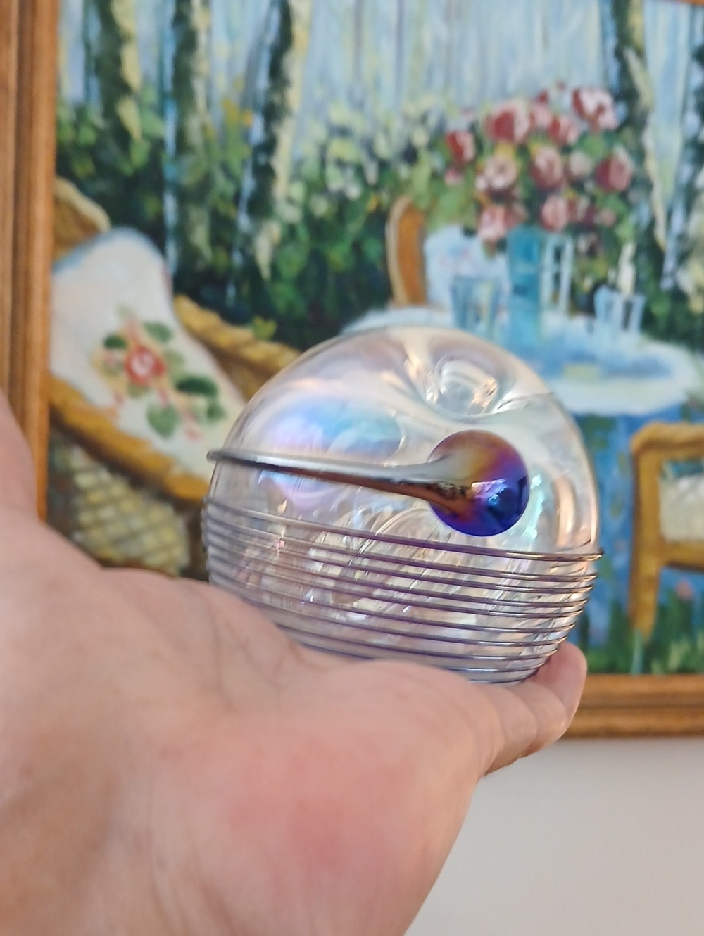 Gribskov Paperweight - Mount St Helen’s Ash - Bubbles - Iridescent- Vintage